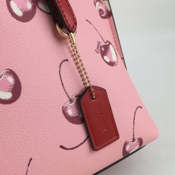 Coach Mollie  Tote Bag 25 With Cherry Print Crossbody Strap - Picture 7 of 12
